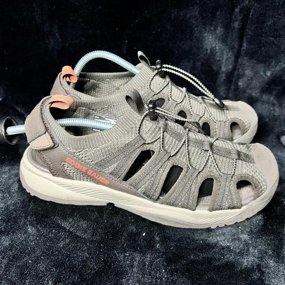 Eddie Bauer Lightweight & Bungee Laced Cedar Men 10 Fisherman Brown Water Sandal